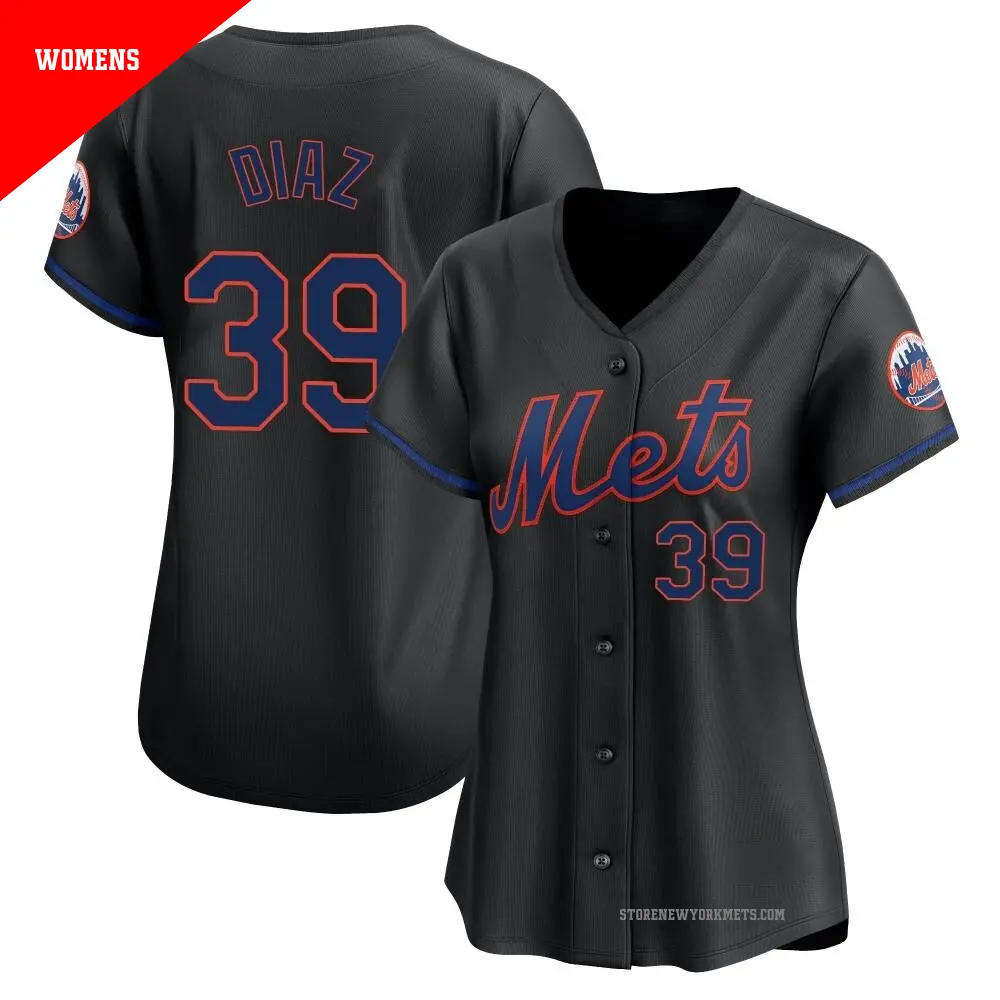 Women's #39 Edwin Diaz New York Mets Limited Graphite 2024 City Connect  Jersey